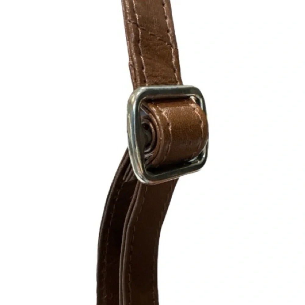 Ashwood Genuine Leather Crossbody Bag Brown Adjustable Strap